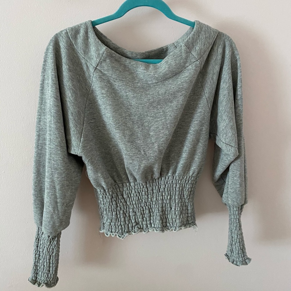 Out from under ruched waist wide neck sweatshirt